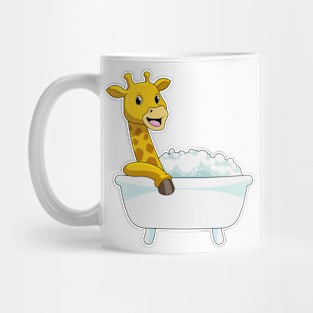 Giraffe with Bathtub with Foam Mug